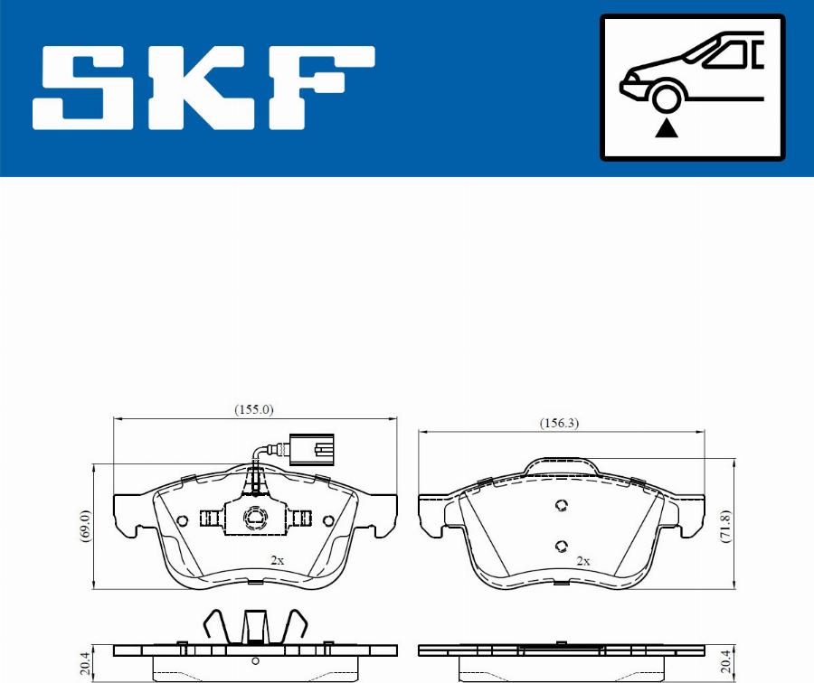 SKF VKBP 80476 E - Комплект спирачно феродо, дискови спирачки vvparts.bg