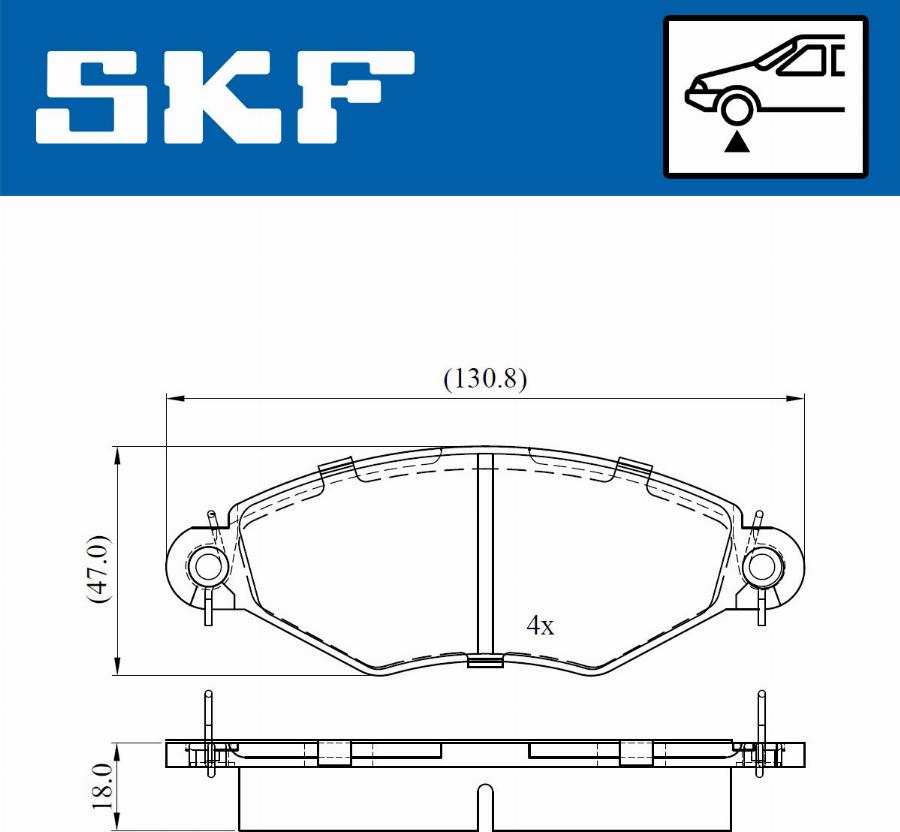 SKF VKBP 80470 - Комплект спирачно феродо, дискови спирачки vvparts.bg