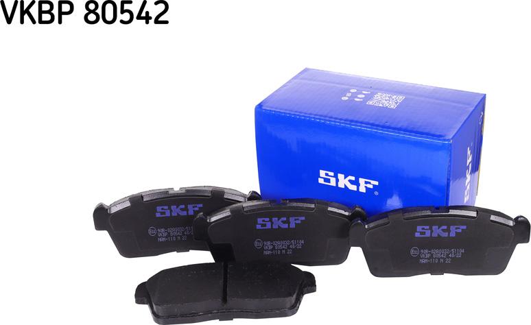 SKF VKBP 80542 - Комплект спирачно феродо, дискови спирачки vvparts.bg