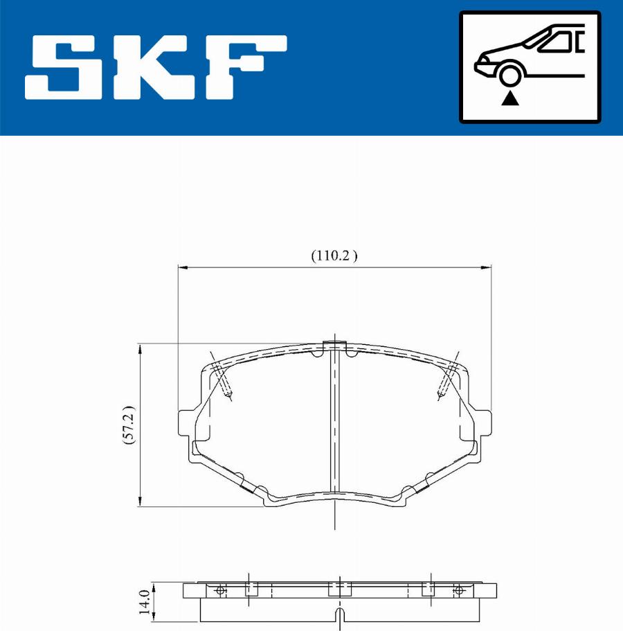 SKF VKBP 80564 A - Комплект спирачно феродо, дискови спирачки vvparts.bg