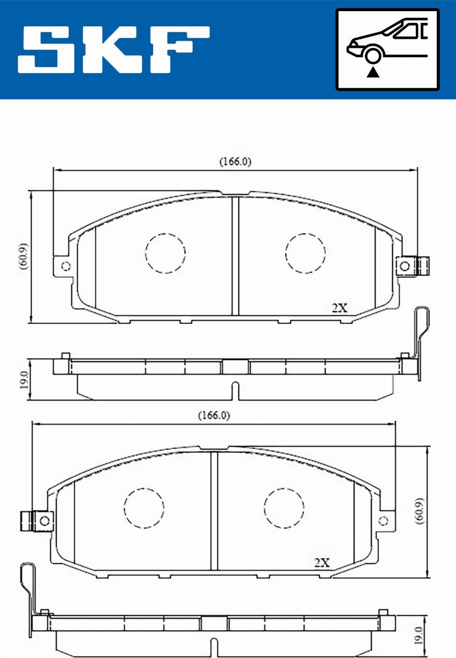 SKF VKBP 80509 A - Комплект спирачно феродо, дискови спирачки vvparts.bg