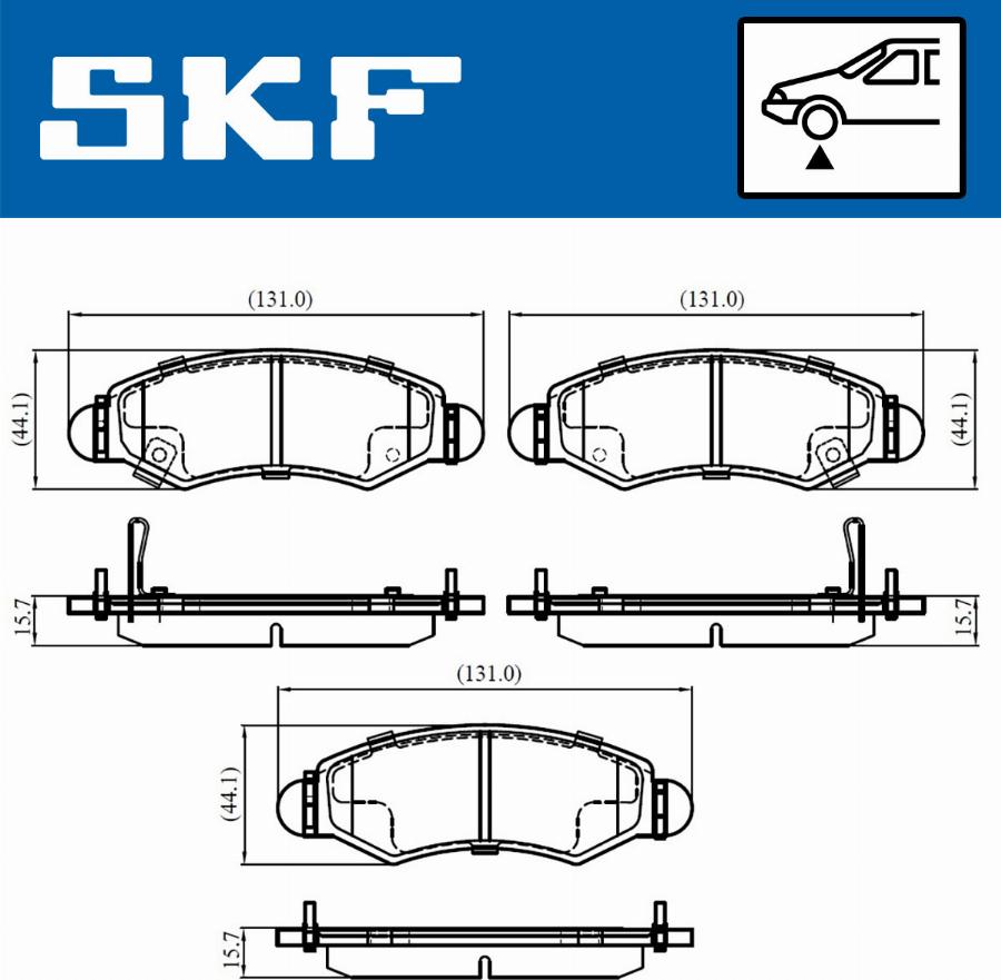 SKF VKBP 80500 A - Комплект спирачно феродо, дискови спирачки vvparts.bg