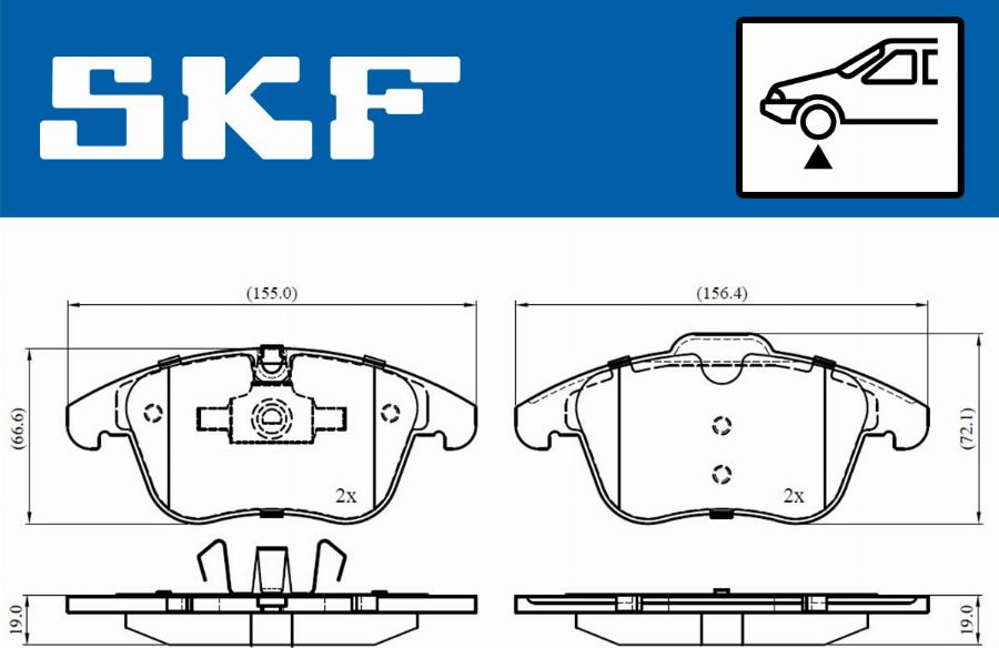 SKF VKBP 80503 - Комплект спирачно феродо, дискови спирачки vvparts.bg