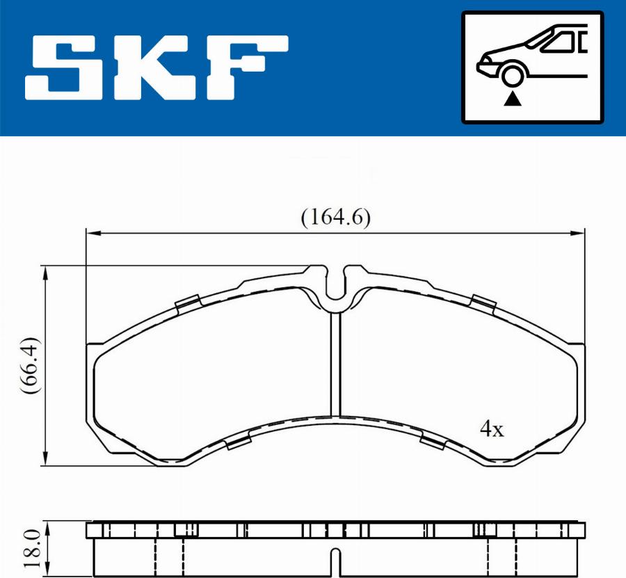 SKF VKBP 80507 - Комплект спирачно феродо, дискови спирачки vvparts.bg