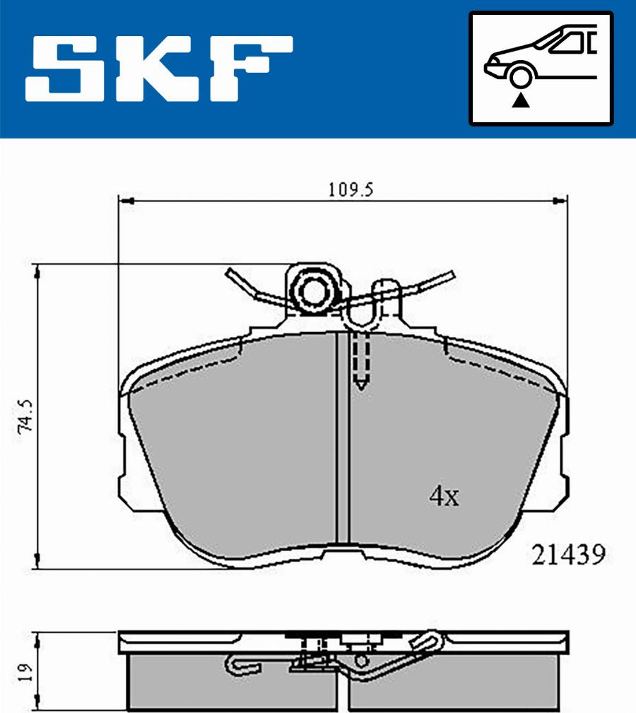 SKF VKBP 80516 - Комплект спирачно феродо, дискови спирачки vvparts.bg