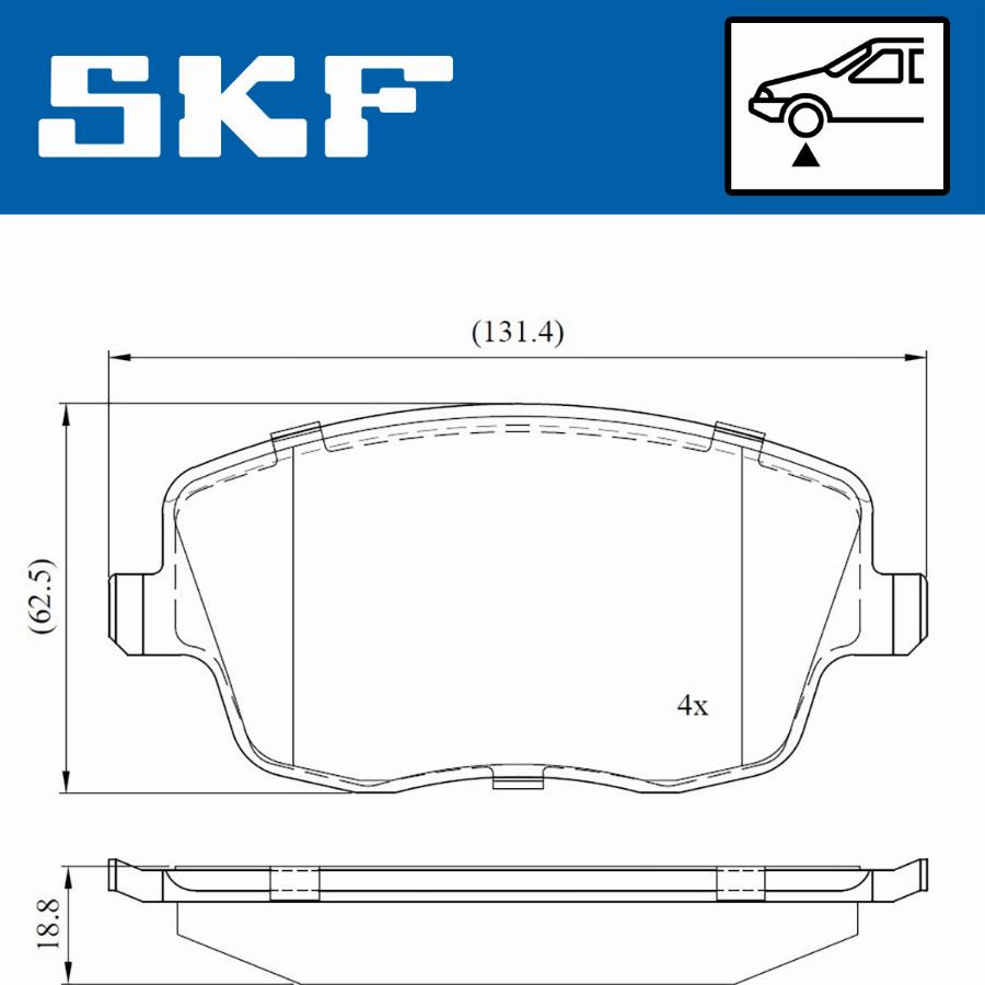 SKF VKBP 80517 - Комплект спирачно феродо, дискови спирачки vvparts.bg