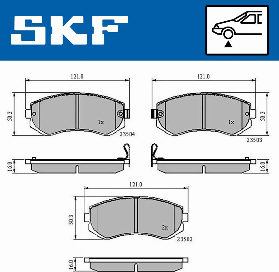 SKF VKBP 80535 A - Комплект спирачно феродо, дискови спирачки vvparts.bg