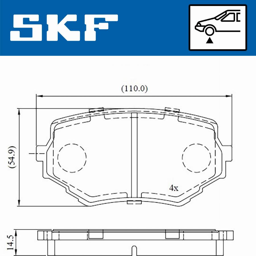 SKF VKBP 80531 A - Комплект спирачно феродо, дискови спирачки vvparts.bg