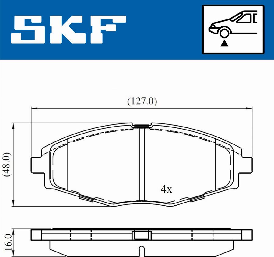 SKF VKBP 80532 - Комплект спирачно феродо, дискови спирачки vvparts.bg