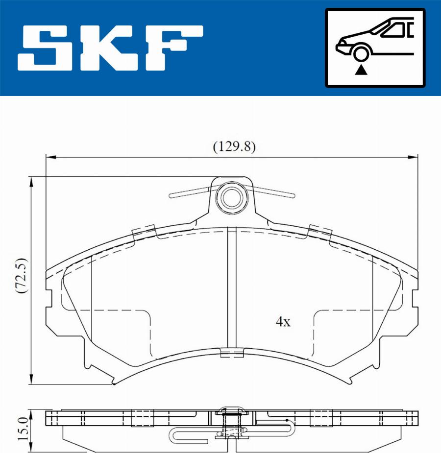 SKF VKBP 80575 A - Комплект спирачно феродо, дискови спирачки vvparts.bg