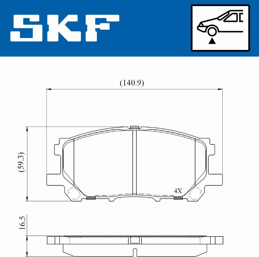 SKF VKBP 80693 - Комплект спирачно феродо, дискови спирачки vvparts.bg