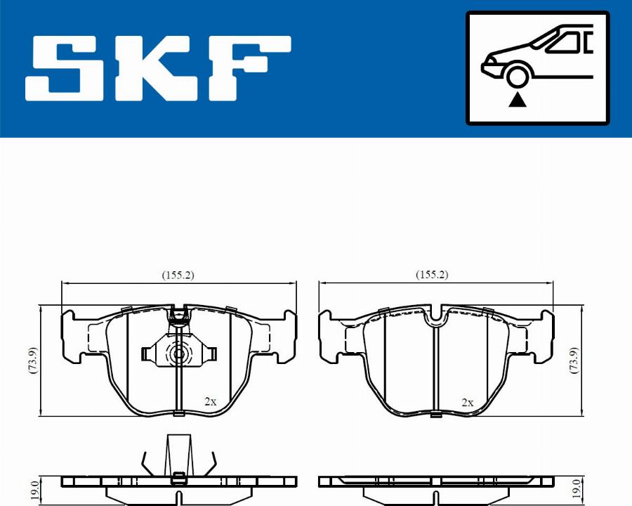 SKF VKBP 80656 - Комплект спирачно феродо, дискови спирачки vvparts.bg