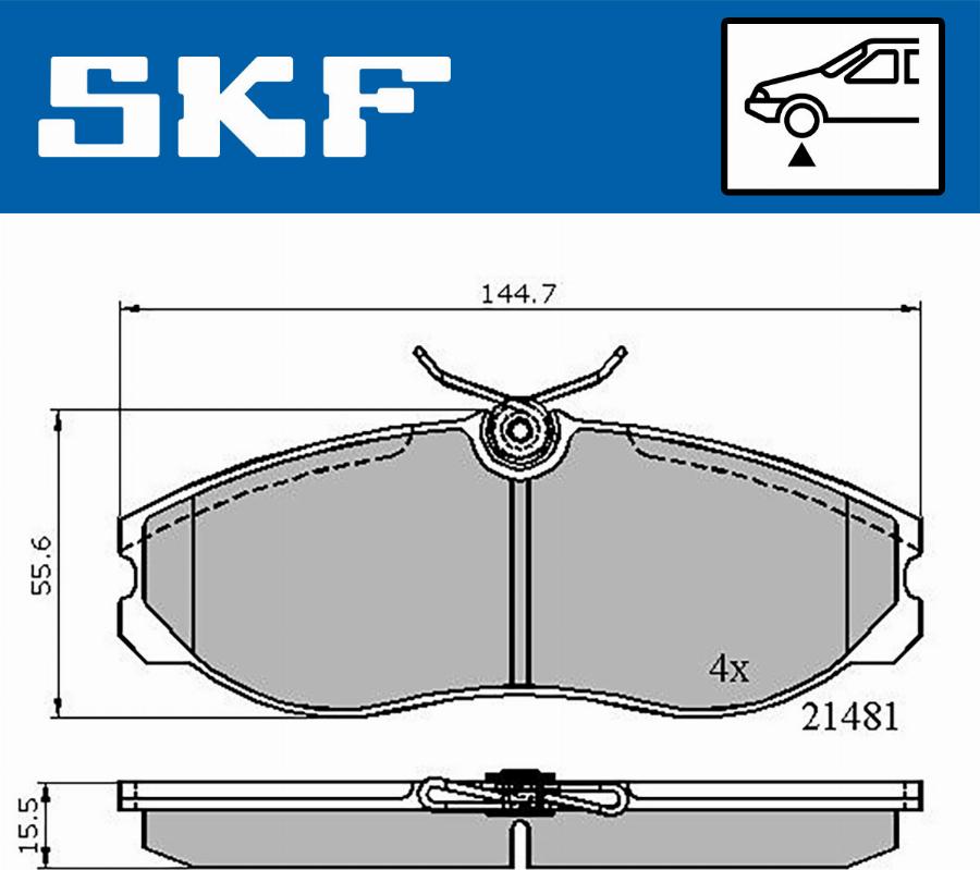 SKF VKBP 80603 - Комплект спирачно феродо, дискови спирачки vvparts.bg