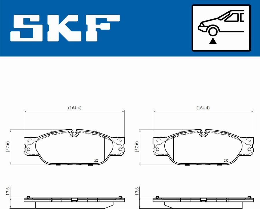 SKF VKBP 80687 - Комплект спирачно феродо, дискови спирачки vvparts.bg