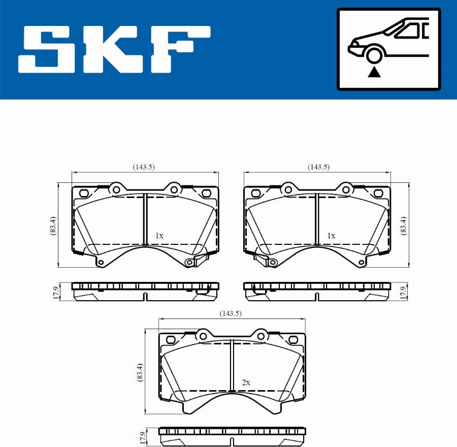 SKF VKBP 80635 A - Комплект спирачно феродо, дискови спирачки vvparts.bg