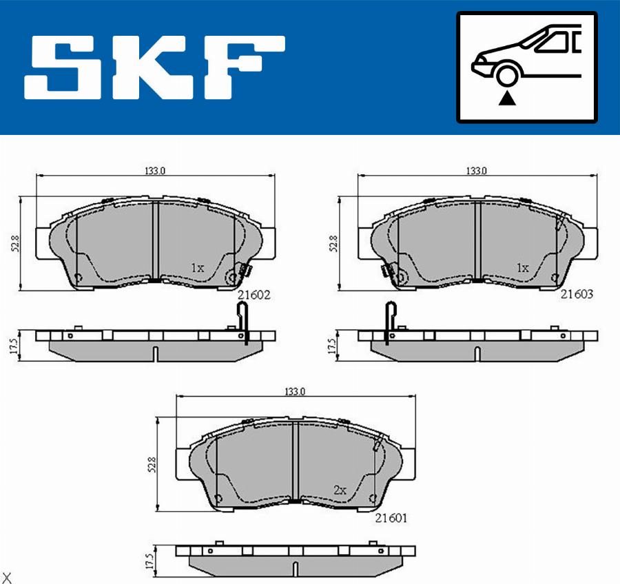 SKF VKBP 80638 A - Комплект спирачно феродо, дискови спирачки vvparts.bg