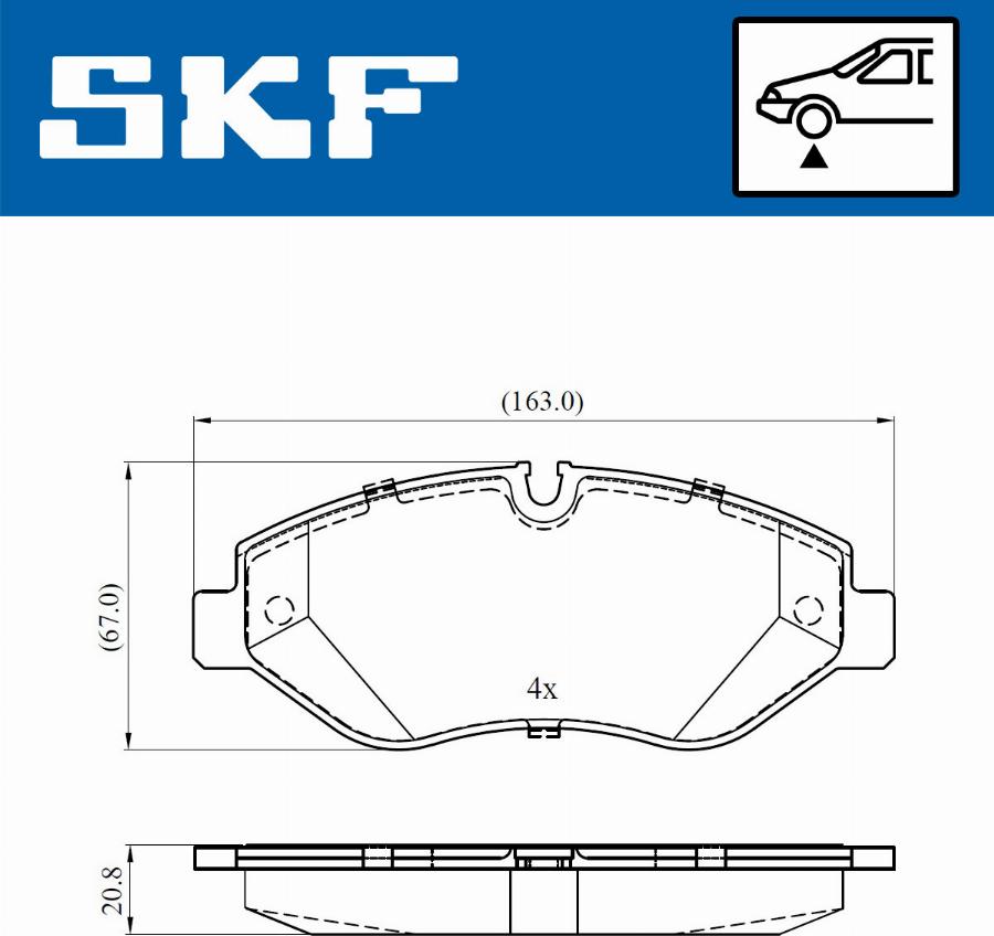 SKF VKBP 80633 E - Комплект спирачно феродо, дискови спирачки vvparts.bg