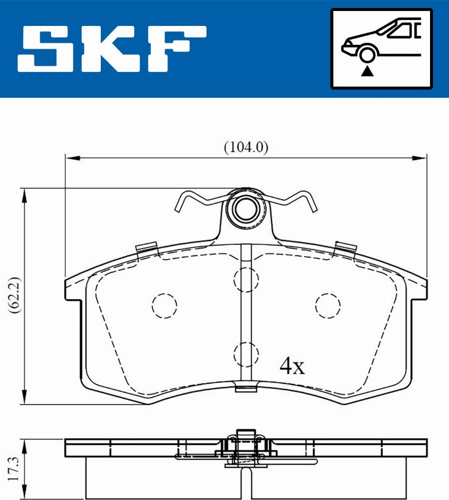 SKF VKBP 80626 - Комплект спирачно феродо, дискови спирачки vvparts.bg