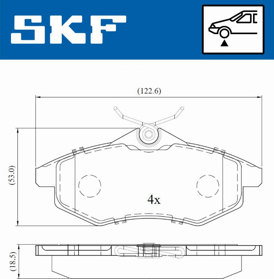 SKF VKBP 80041 - Комплект спирачно феродо, дискови спирачки vvparts.bg