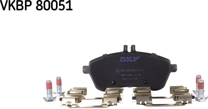 SKF VKBP 80051 - Комплект спирачно феродо, дискови спирачки vvparts.bg