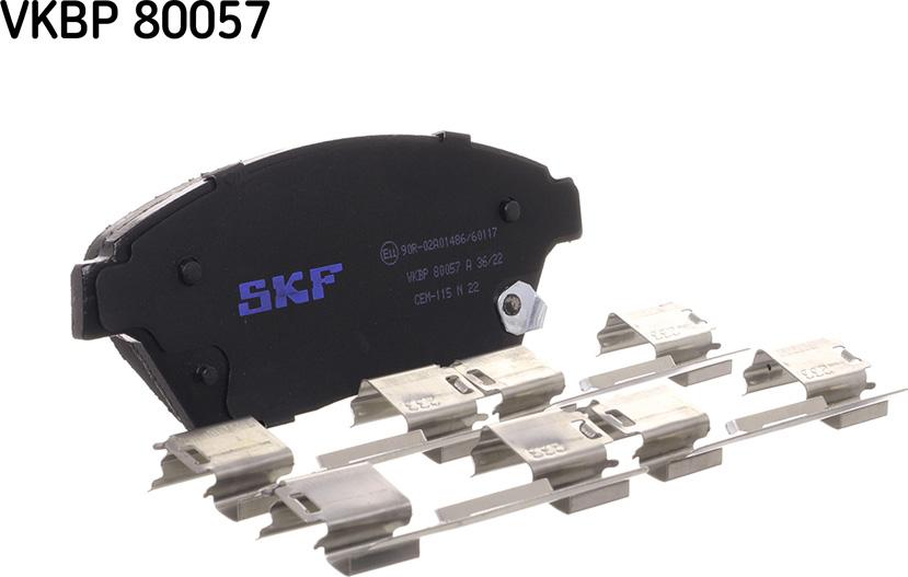 SKF VKBP 80057 A - Комплект спирачно феродо, дискови спирачки vvparts.bg