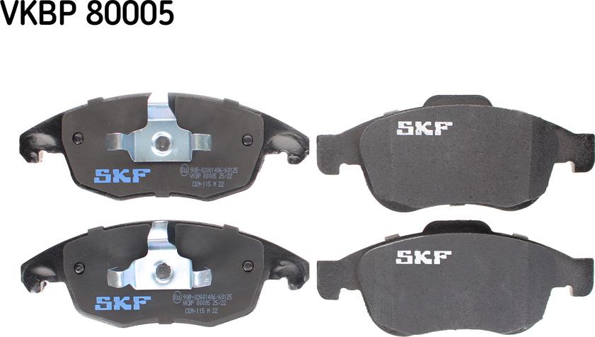 SKF VKBP 80005 - Комплект спирачно феродо, дискови спирачки vvparts.bg