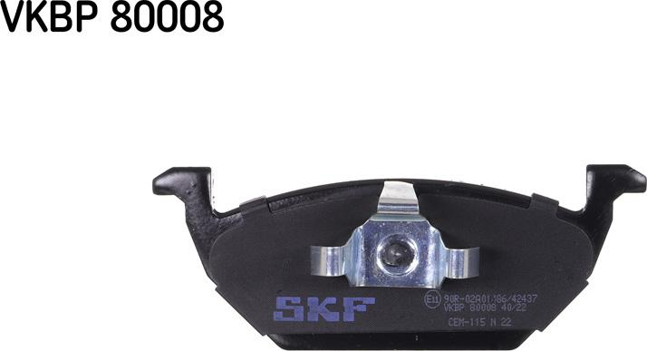 SKF VKBP 80008 - Комплект спирачно феродо, дискови спирачки vvparts.bg