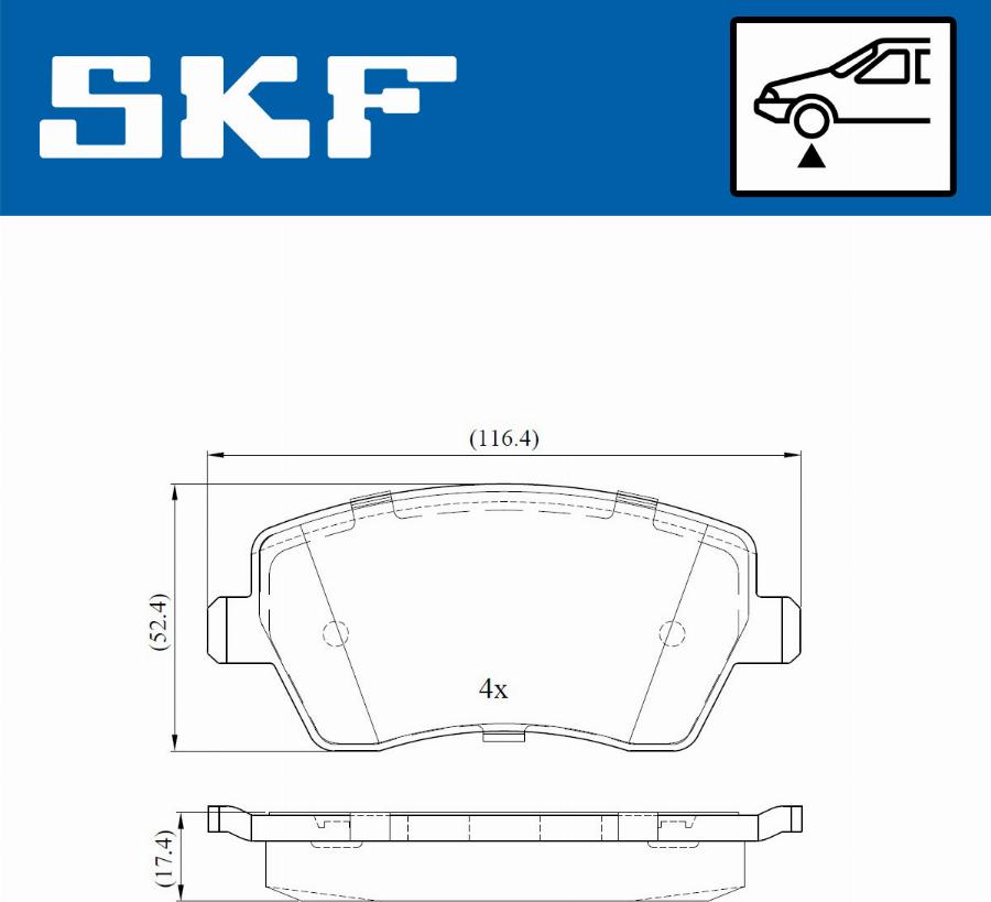 SKF VKBP 80003 - Комплект спирачно феродо, дискови спирачки vvparts.bg