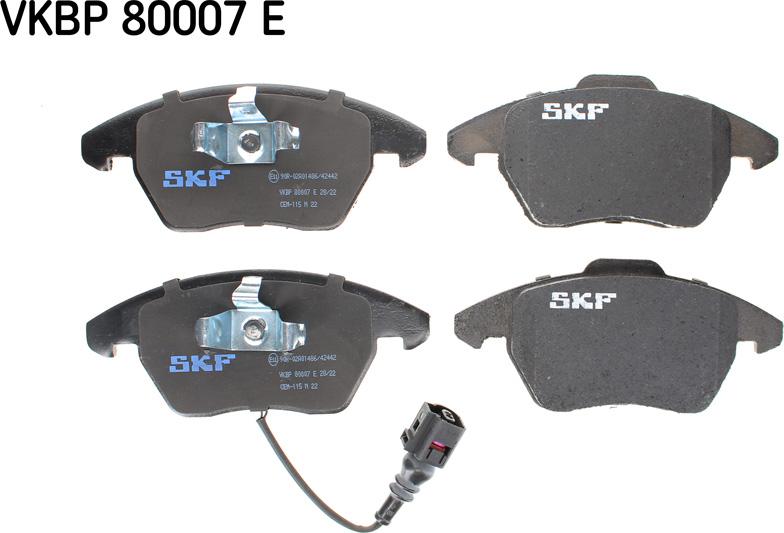 SKF VKBP 80007 E - Комплект спирачно феродо, дискови спирачки vvparts.bg