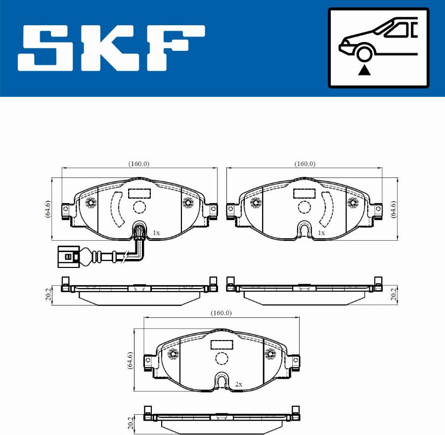 SKF VKBP 80018 E - Комплект спирачно феродо, дискови спирачки vvparts.bg