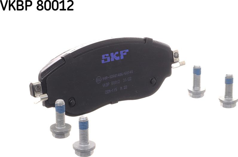 SKF VKBP 80012 - Комплект спирачно феродо, дискови спирачки vvparts.bg