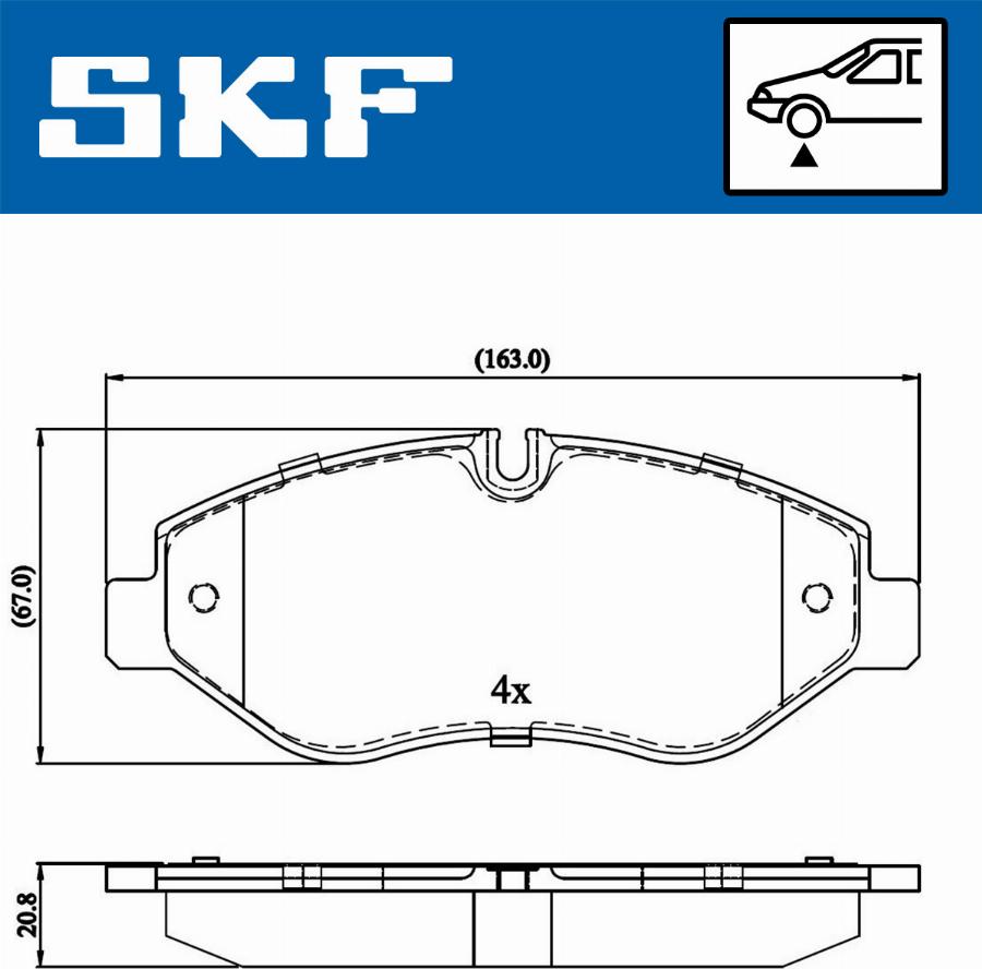 SKF VKBP 80089 - Комплект спирачно феродо, дискови спирачки vvparts.bg