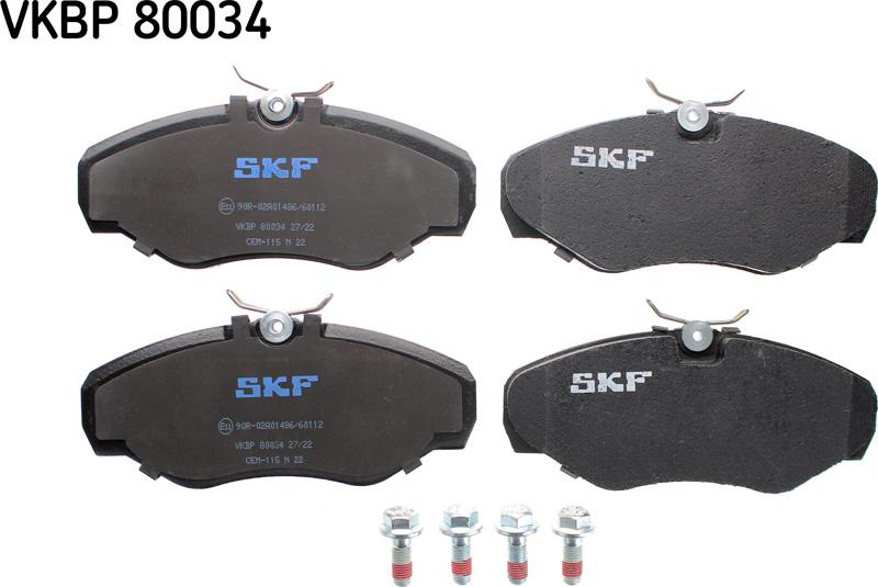 SKF VKBP 80034 - Комплект спирачно феродо, дискови спирачки vvparts.bg