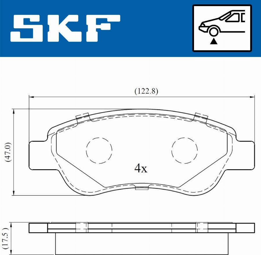 SKF VKBP 80037 - Комплект спирачно феродо, дискови спирачки vvparts.bg