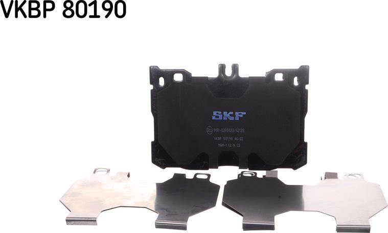 SKF VKBP 80190 - Комплект спирачно феродо, дискови спирачки vvparts.bg