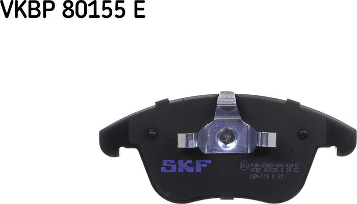 SKF VKBP 80155 E - Комплект спирачно феродо, дискови спирачки vvparts.bg