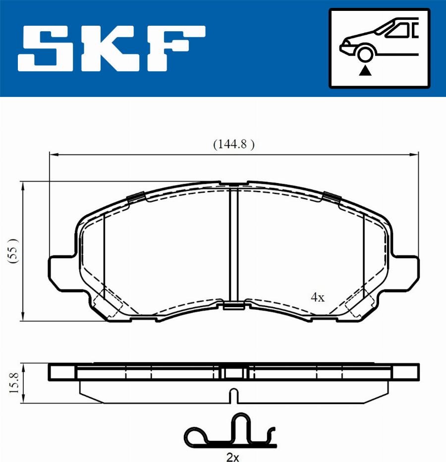 SKF VKBP 80169 A - Комплект спирачно феродо, дискови спирачки vvparts.bg