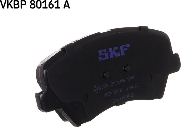 SKF VKBP 80161 A - Комплект спирачно феродо, дискови спирачки vvparts.bg