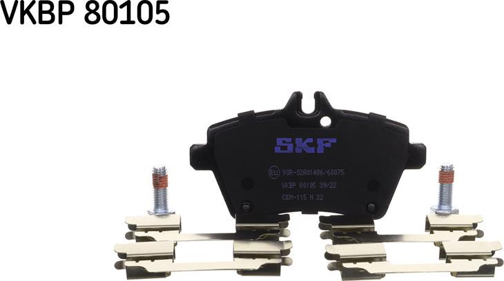 SKF VKBP 80105 - Комплект спирачно феродо, дискови спирачки vvparts.bg