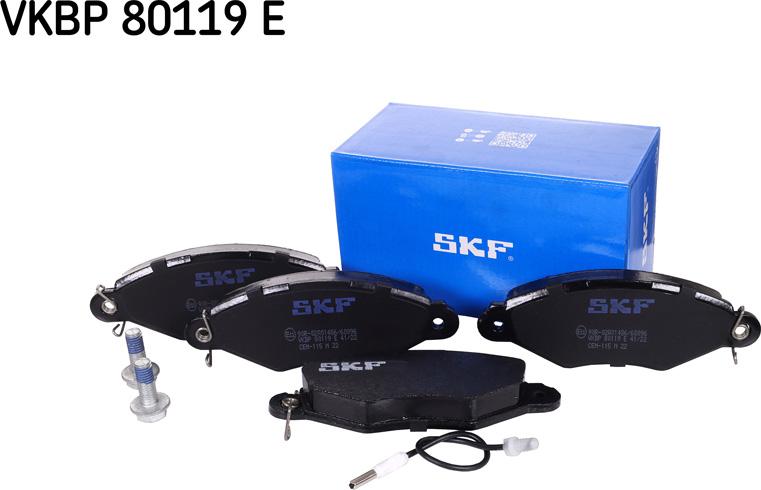 SKF VKBP 80119 E - Комплект спирачно феродо, дискови спирачки vvparts.bg