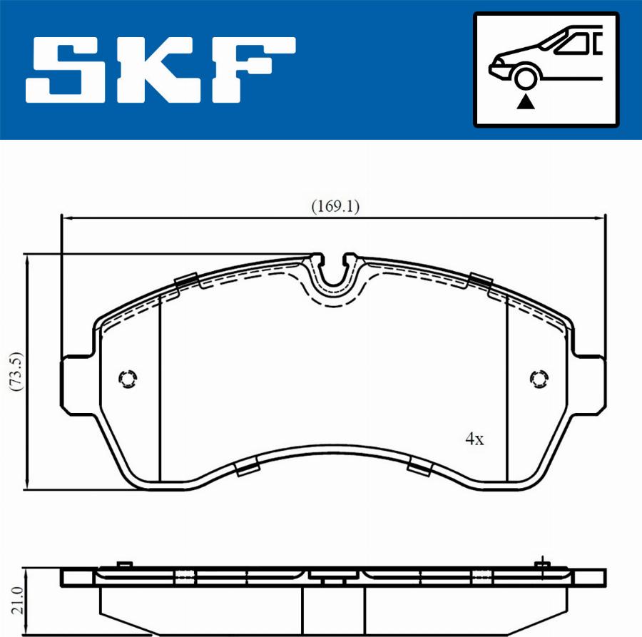 SKF VKBP 80115 - Комплект спирачно феродо, дискови спирачки vvparts.bg