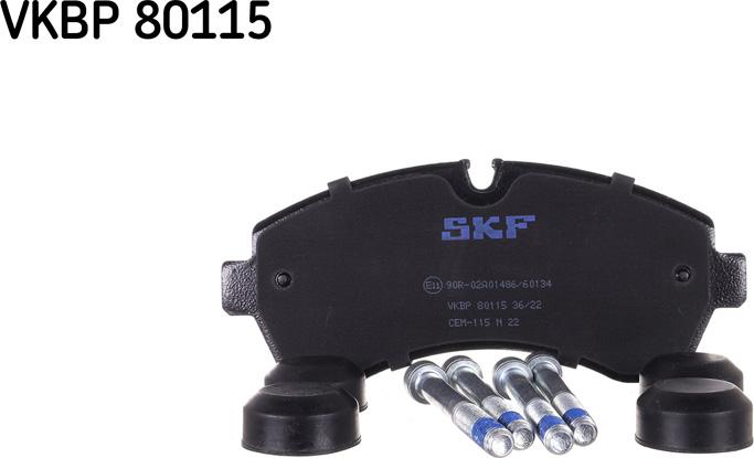 SKF VKBP 80115 - Комплект спирачно феродо, дискови спирачки vvparts.bg
