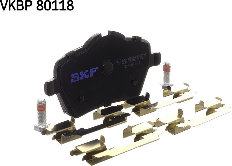 SKF VKBP 80118 - Комплект спирачно феродо, дискови спирачки vvparts.bg