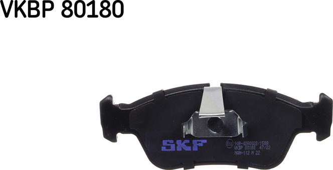 SKF VKBP 80180 - Комплект спирачно феродо, дискови спирачки vvparts.bg