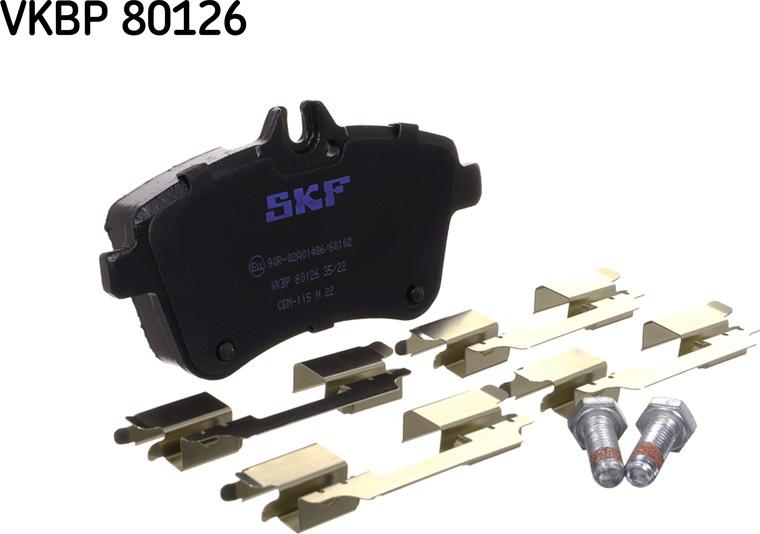 SKF VKBP 80126 - Комплект спирачно феродо, дискови спирачки vvparts.bg