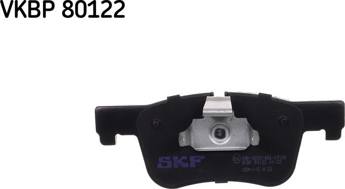 SKF VKBP 80122 - Комплект спирачно феродо, дискови спирачки vvparts.bg