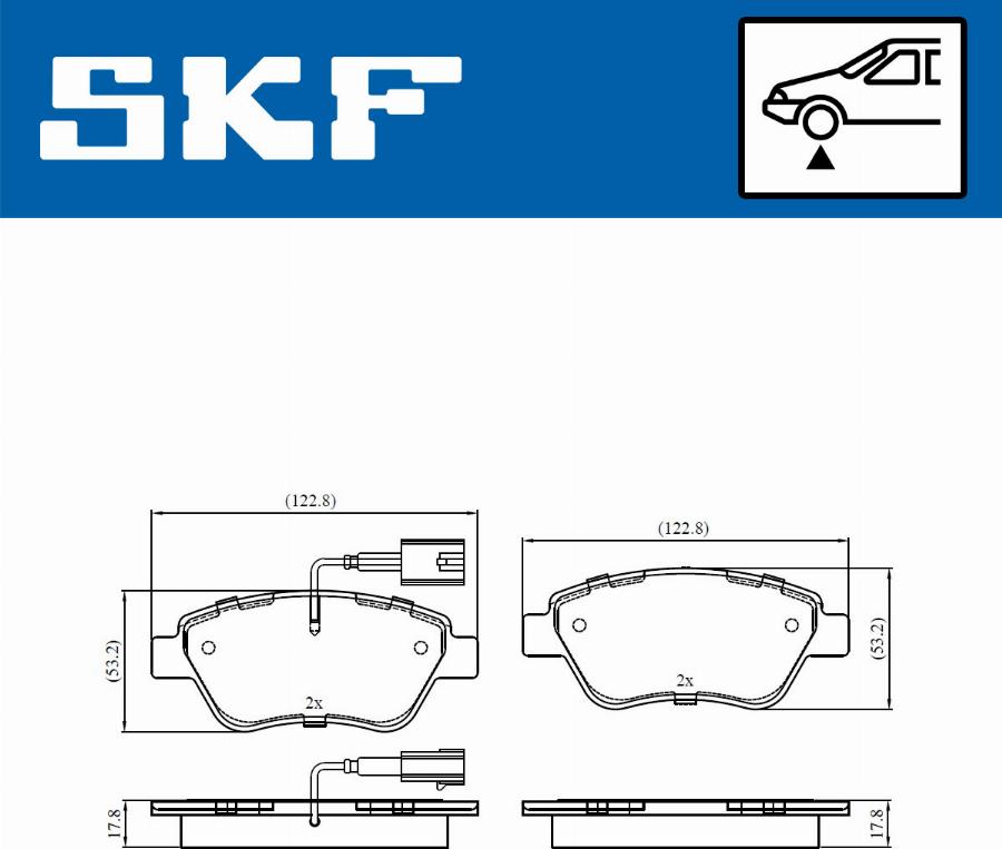 SKF VKBP 80173 E - Комплект спирачно феродо, дискови спирачки vvparts.bg