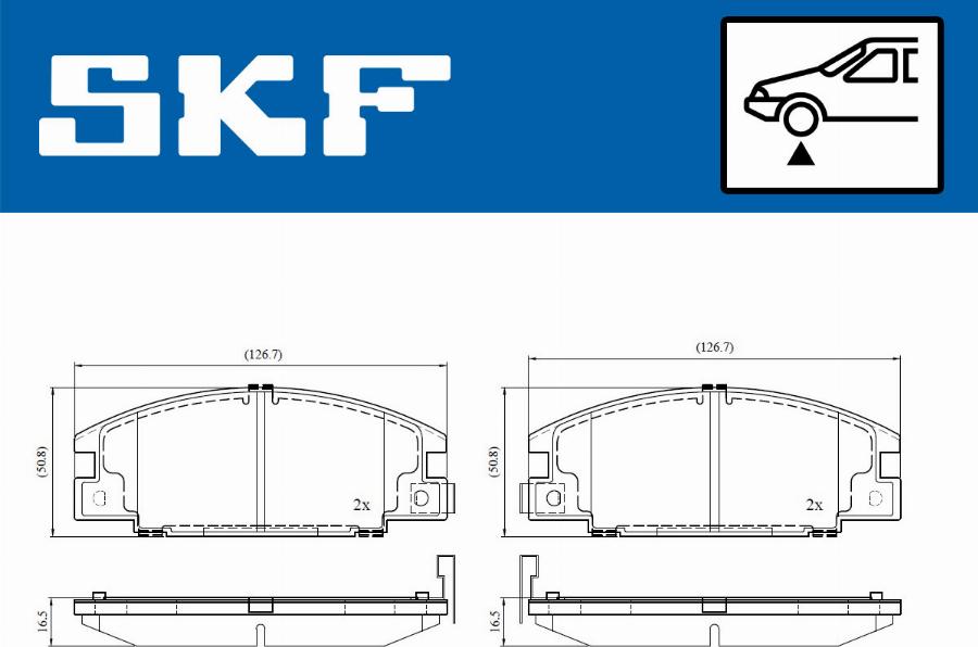 SKF VKBP 80860 A - Комплект спирачно феродо, дискови спирачки vvparts.bg