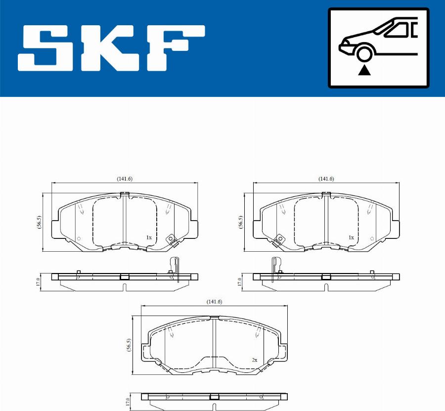 SKF VKBP 80803 A - Комплект спирачно феродо, дискови спирачки vvparts.bg