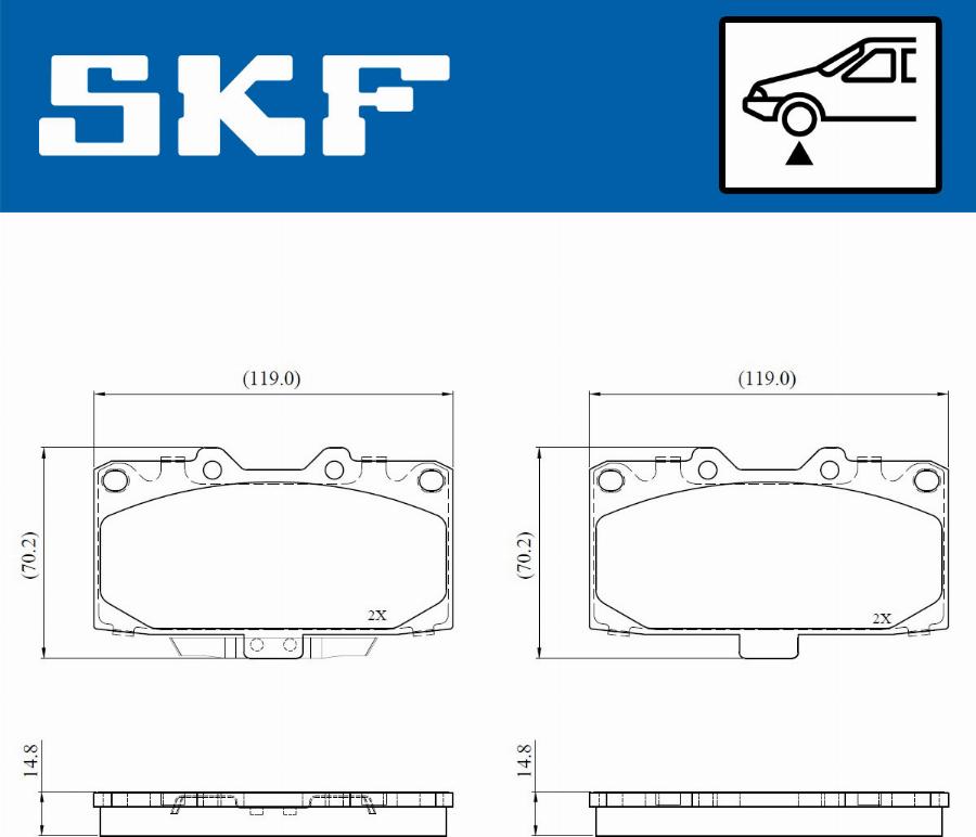 SKF VKBP 80816 A - Комплект спирачно феродо, дискови спирачки vvparts.bg